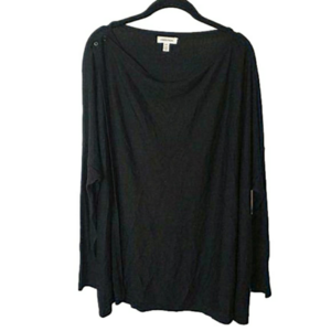Halogen‎ Black Puff Sleeve Blouse Boatneck 3/4-Sleeve NWT Small
